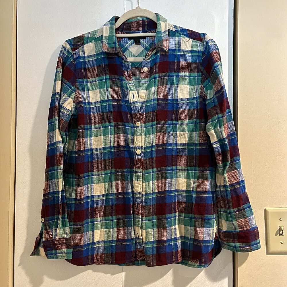 J. Crew Flannel Button Down, Size 6